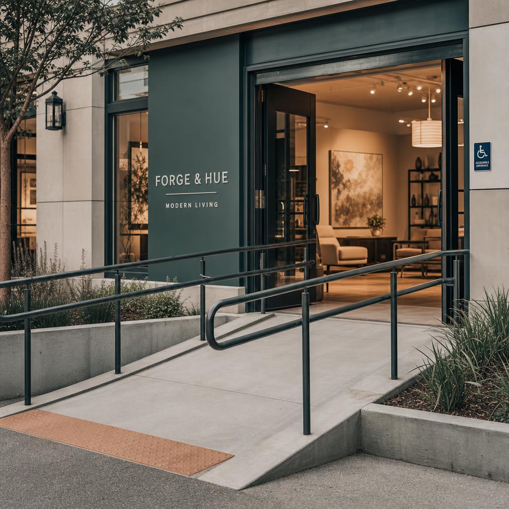 Accessible commercial building entrance in Los Angeles