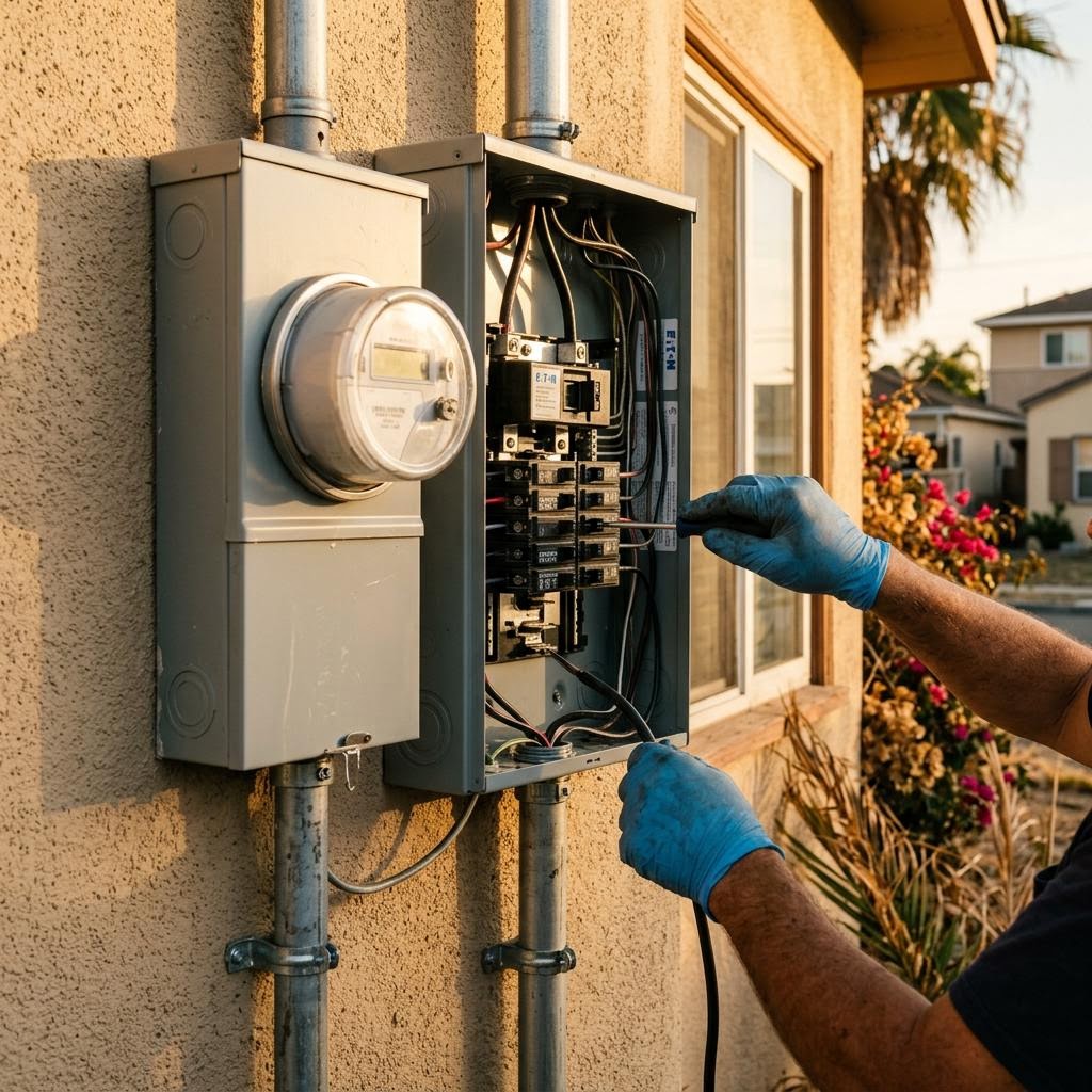 Residential electrical service panel and meter upgrade in Los Angeles