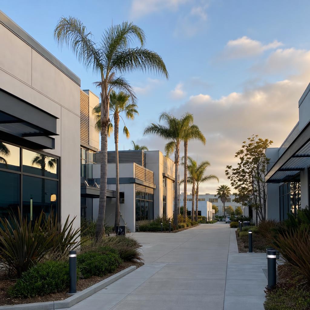 Aerospace and commercial office corridor in El Segundo, California near LAX