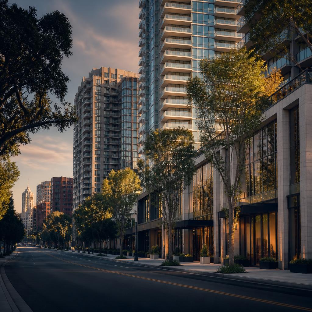 Westwood Village and Wilshire Corridor streetscape near UCLA in Los Angeles