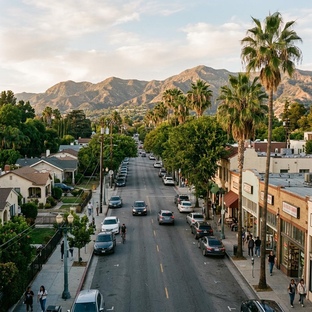 Glendale Boulevard storefronts in Atwater Village, Los Angeles