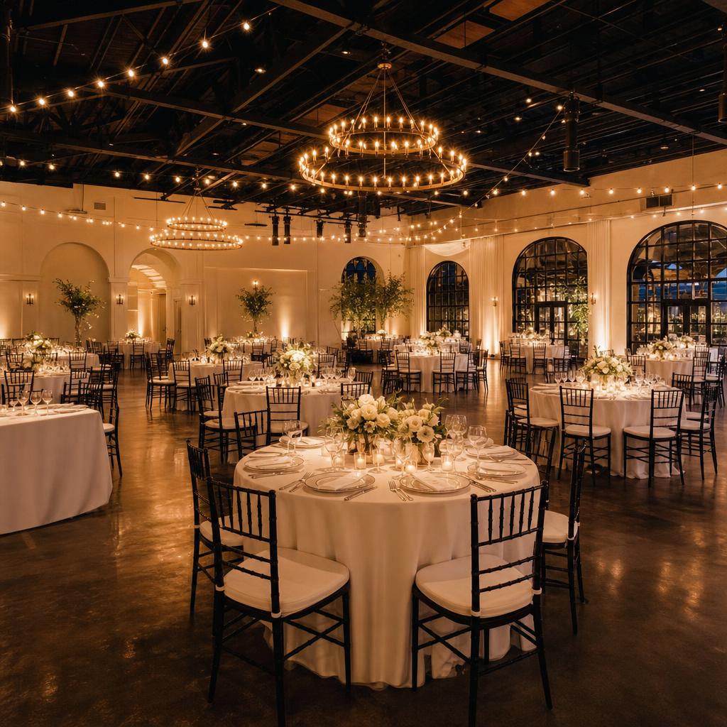 Elegant banquet hall and event venue interior in Los Angeles