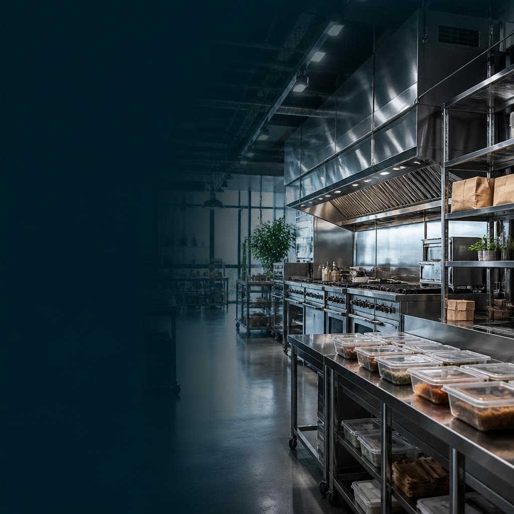Cocina comercial profesional para un proyecto de ghost kitchen
