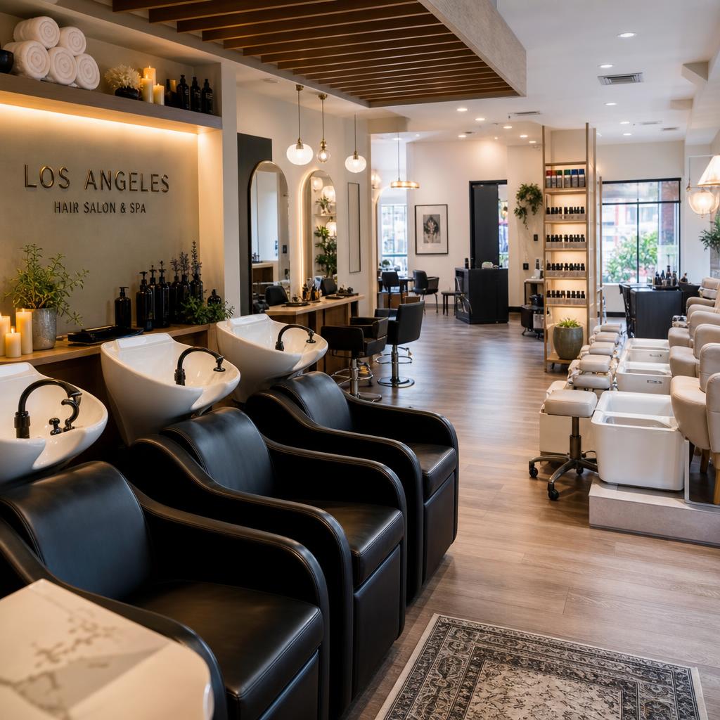 Modern Los Angeles salon interior prepared for a tenant improvement