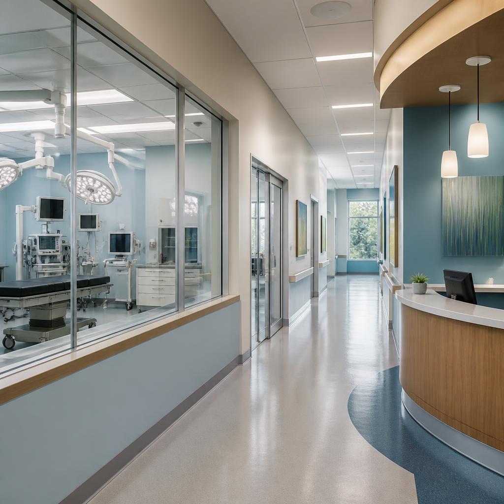 Modern urgent care and ambulatory surgery clinical facility